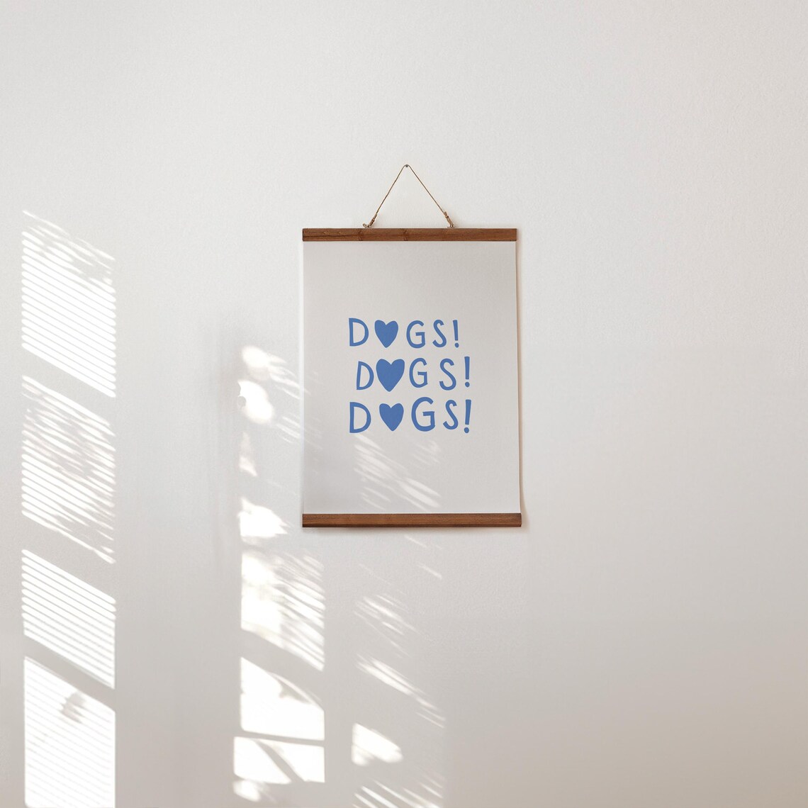 Blue Dogs Heart Typography Funny Dog Lover Poster for Pet Fans - Image 3