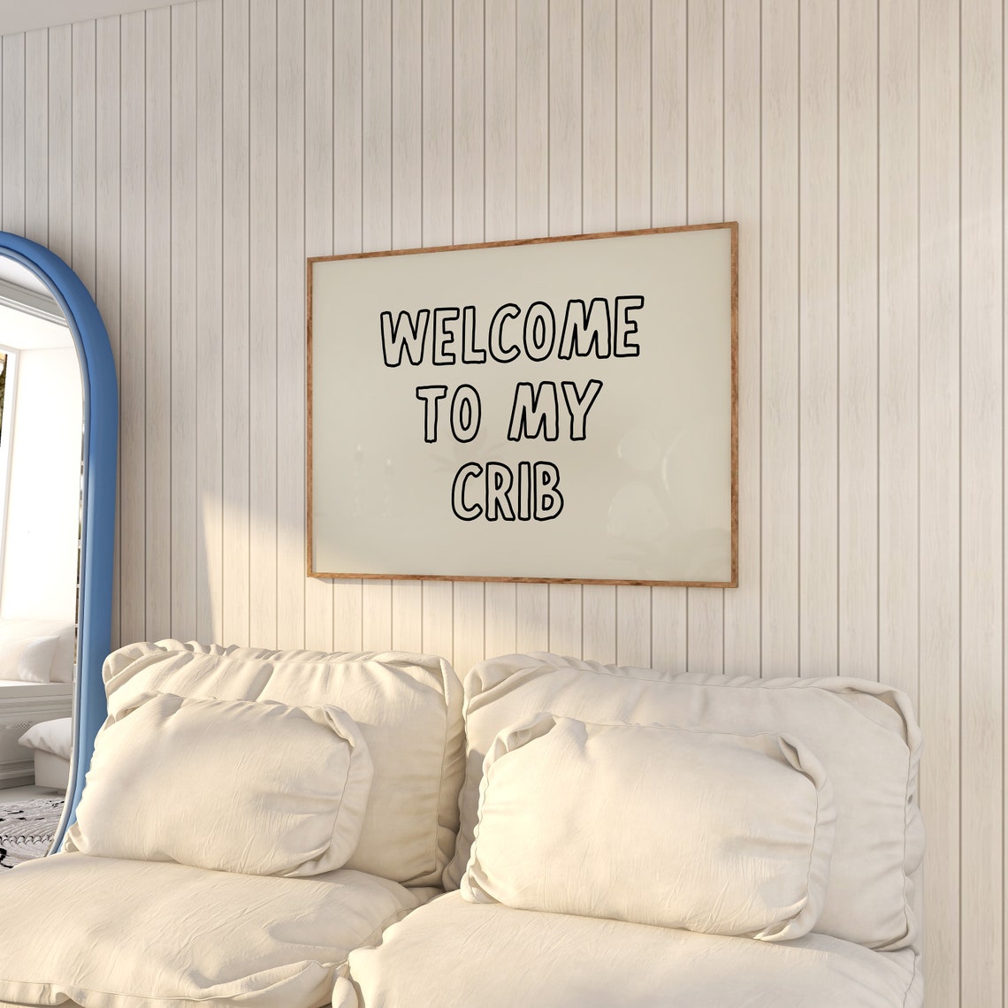 Welcome To My Crib Print Cute Entryway Print Typography Wall Art Quirky Apartment Decor Funny Poster 1 Horizontal Print - Image 2