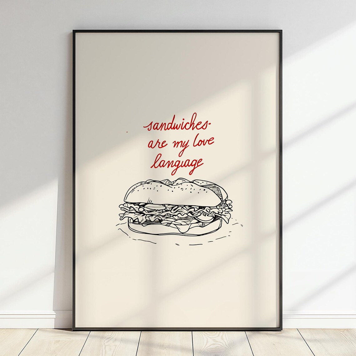 Sandwiches Are My Love Language, Minimalist Kitchen Art