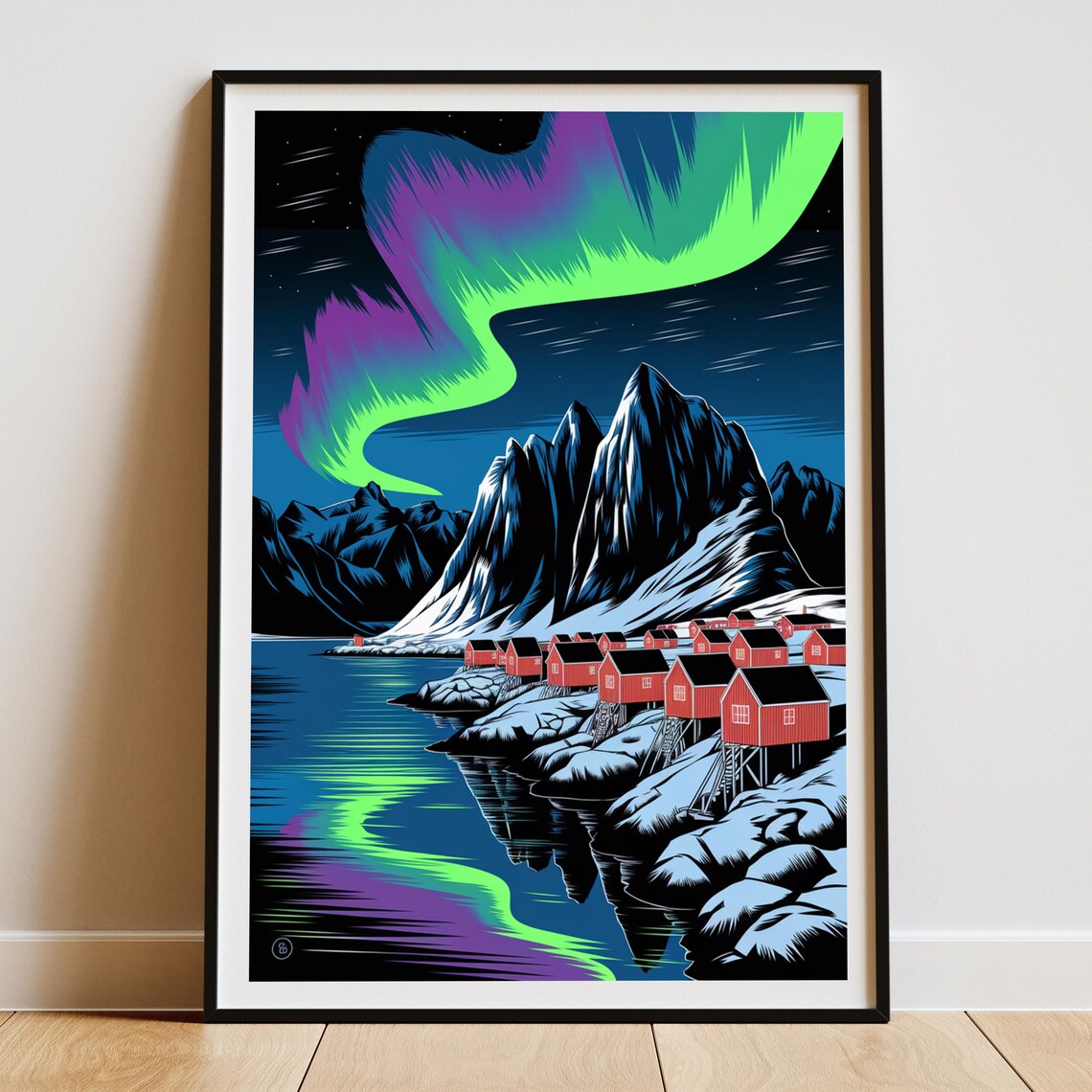 Norway Northern Lights Lofoten Travel Poster - Image 4