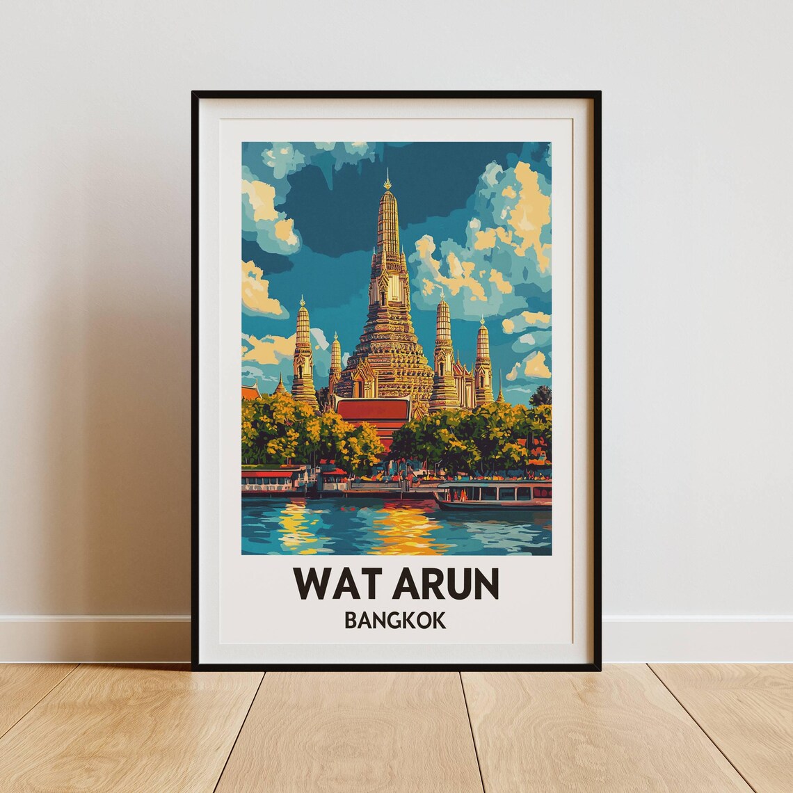 Wat Arun Temple Bangkok, Thailand Travel Poster - Image 3