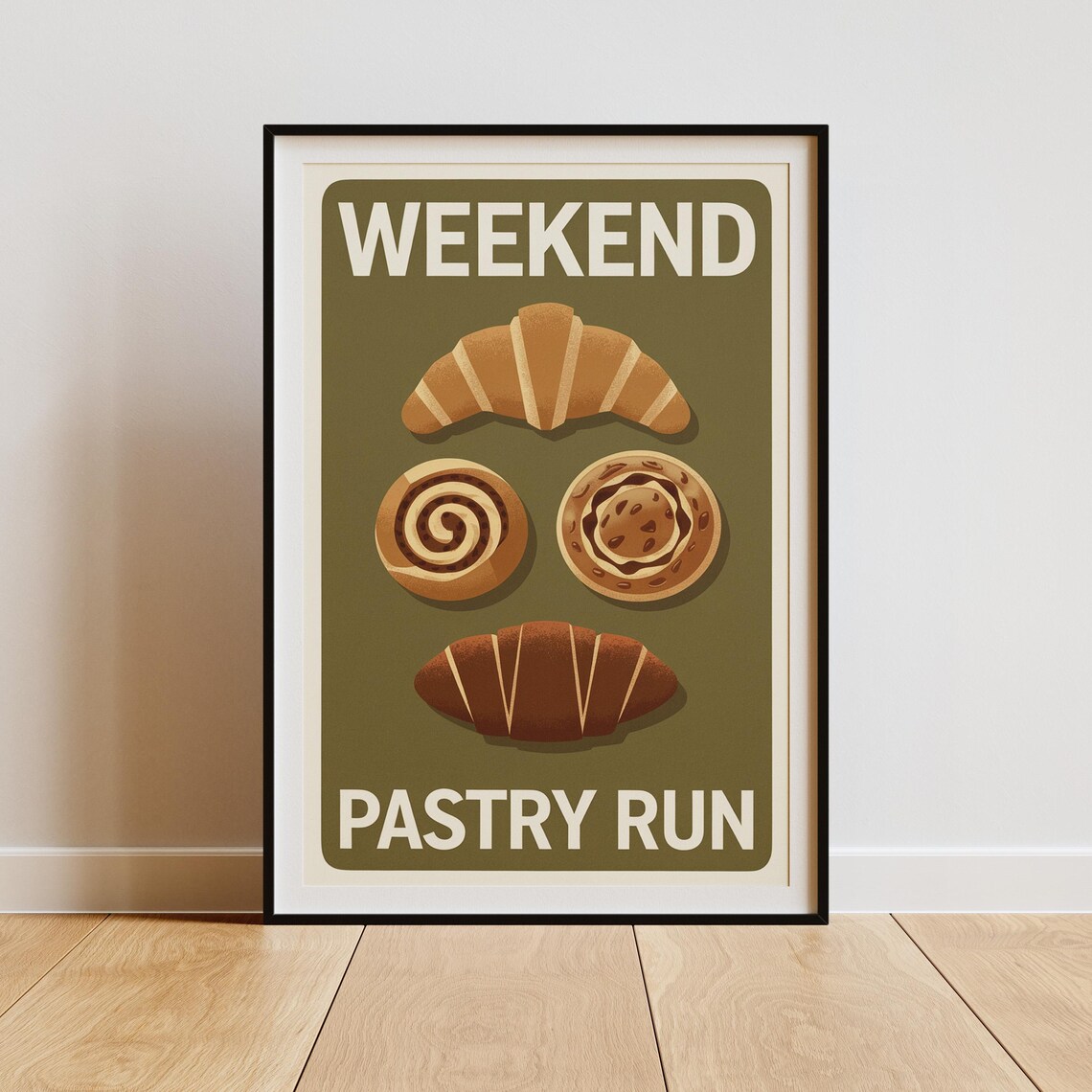 Weekend Pastry Run, Minimalist Kitchen Art Print - Image 3