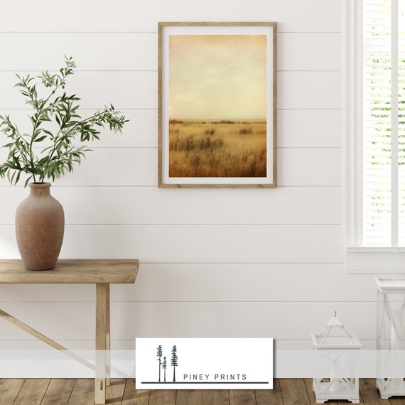 Golden Grasses Modern Prairie Landscape Painting Wall Art Art Prairie Wall Decor Western Decor For Home