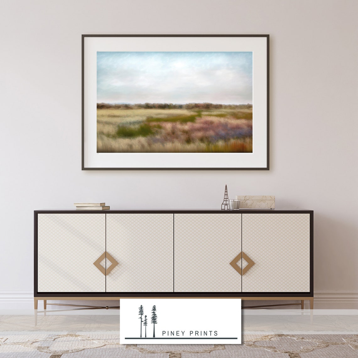 Soft Pastel Meadow Impressionist Landscape Dreamy Field Art Poster - Image 3