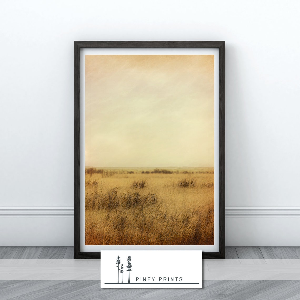 Golden Prairie Grass Modern Landscape Amber Field Decor Poster - Image 3
