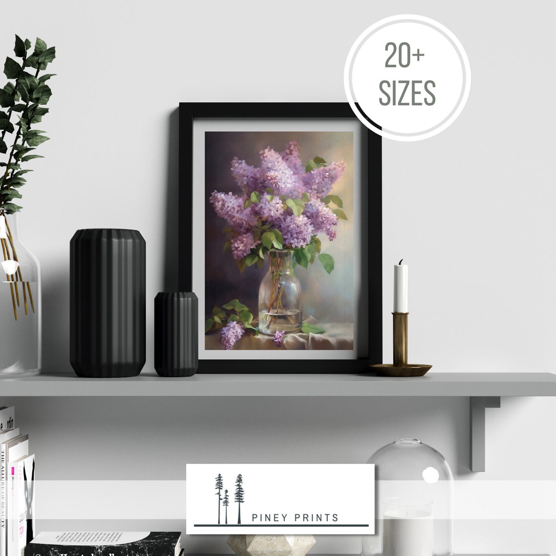 Lilacs In Vase Oil Painting Floral Wall Art For Home Nature Art Purple Lilac Flower French Parisian Decor - Image 3