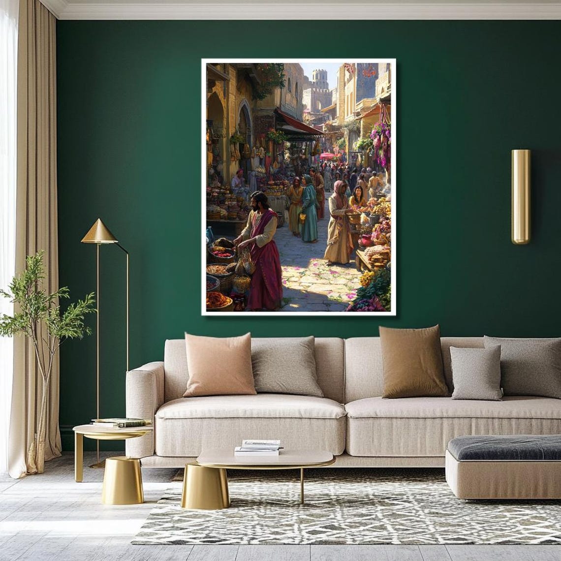 Middle Eastern Bazaar Street Market in an Ancient Stone City Poster - Image 2