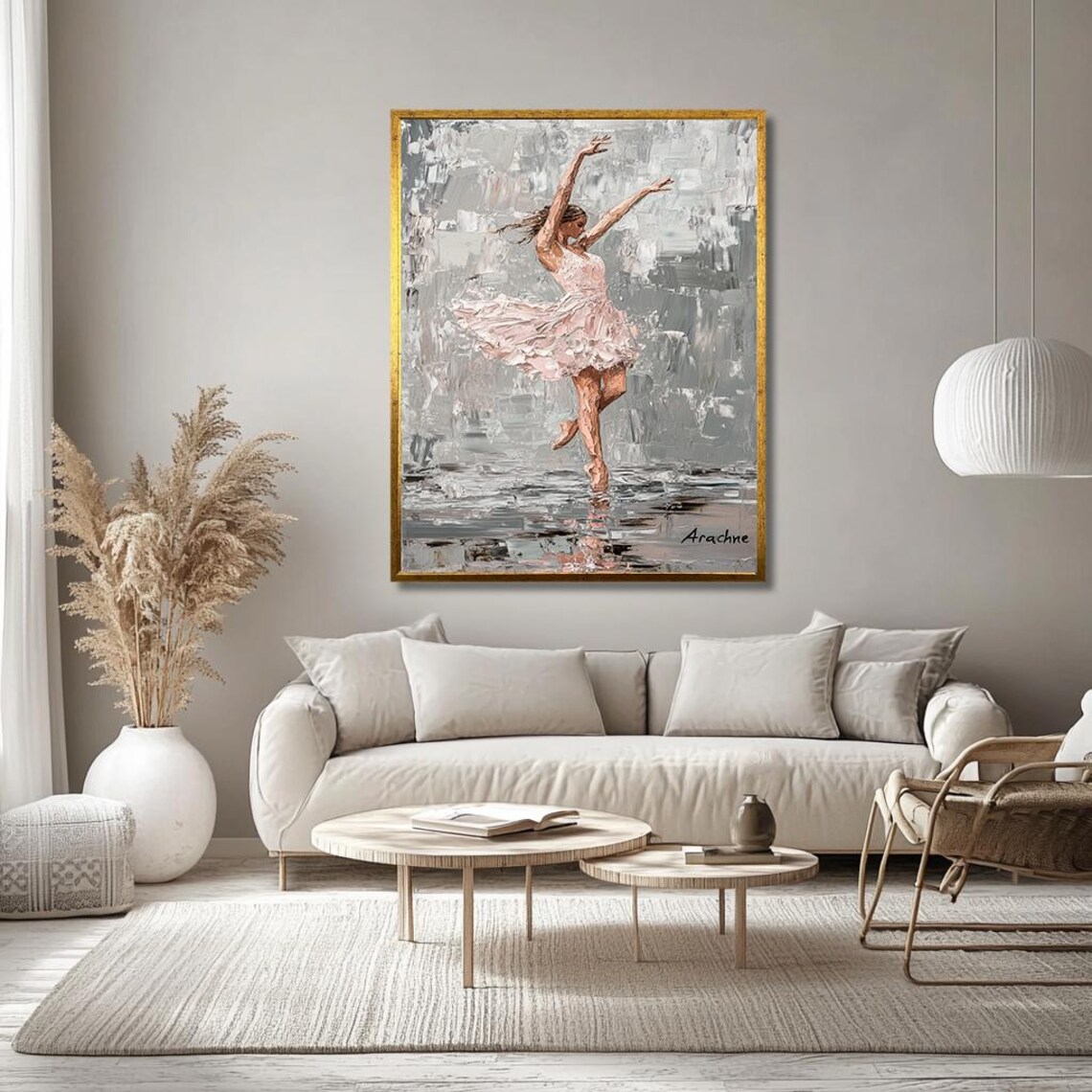Impressionist Ballerina in Pink Dress Graceful Dance Art Poster - Image 3