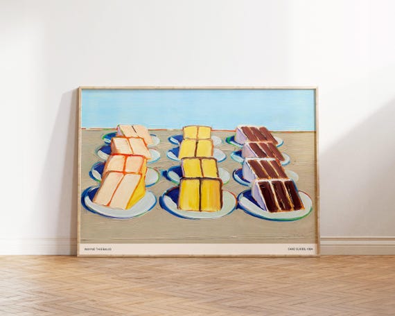 Wayne Thiebaud Print Vintage Cake Slices Painting Kitchen Wall Art And Prints Modern Sweets Food Canvas Home Gifts