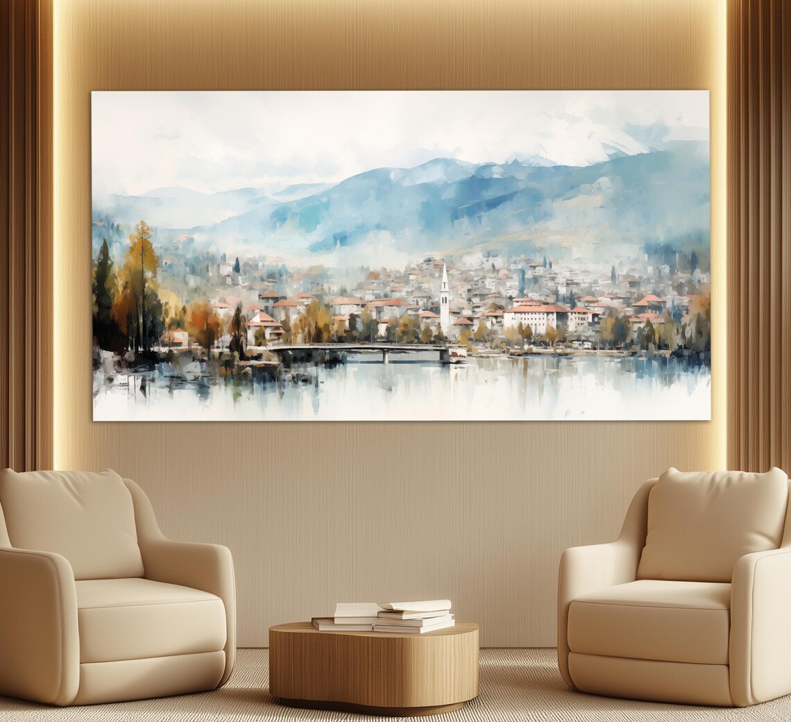 Sarajevo Vintage Oil-Painting Style Poster Print