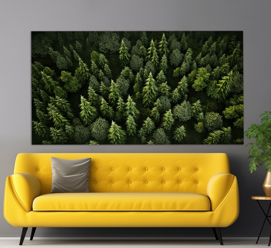 Aerial Forest Painting Art Print, Nature Wall Decor - Image 3