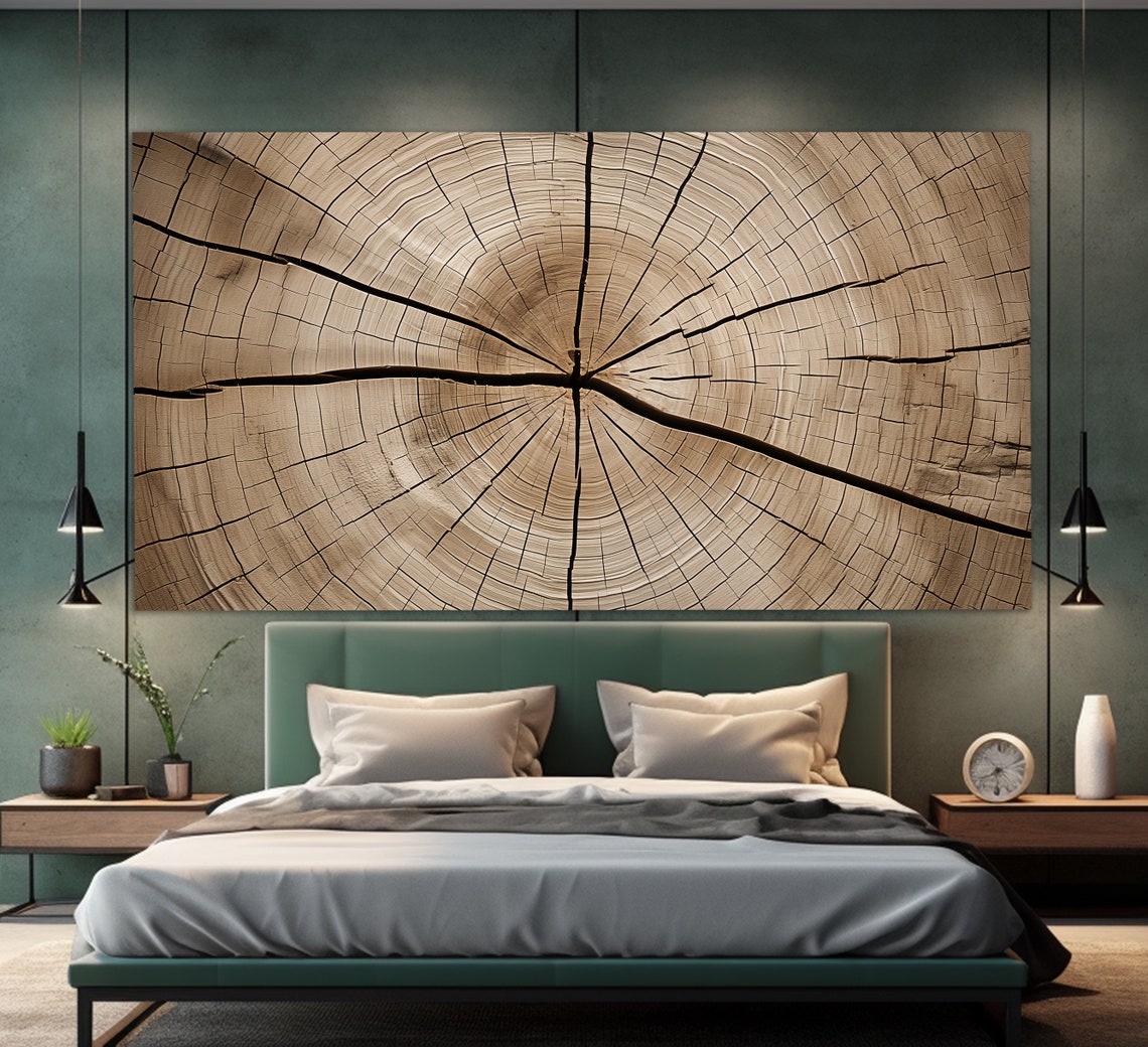 Tree Trunk Growth Rings Cross Section Warm Wood Texture Art Poster