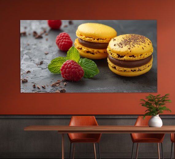Macarons With Chocolate Print Confectionery Decor Macarons Painting Sweet Shop Wall Decor Sweets Wall Art Sweets Print