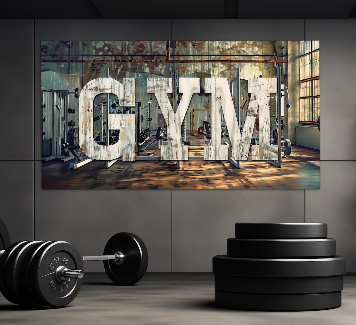 Abstract Gym Poster, Weightlifter Fitness Decor - Image 3