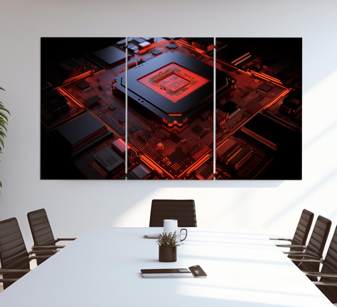 Microprocessor Art Print, Abstract Electronic Decor - Image 6
