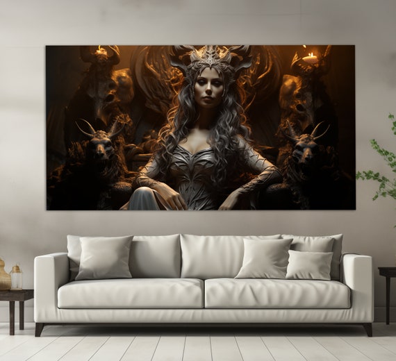 Charming Lady Vampire Print Gothic Wall Art Gothic Painting Gothic Wall Decor Vampires Wall Art Vampiress Print