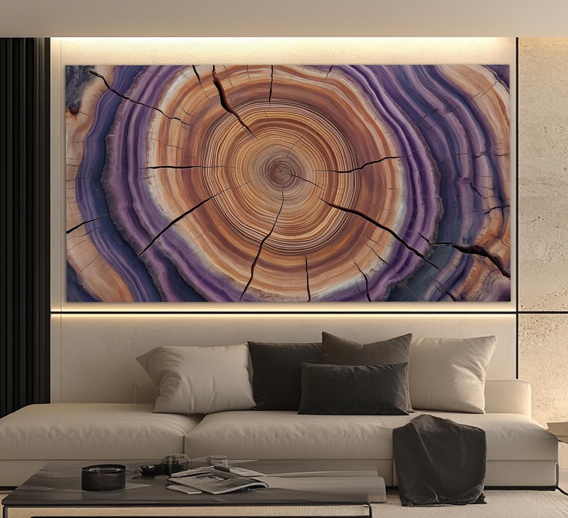 Abstract Tree Texture Print Tree Rings Print Soft Tones Wood Tones Wall Art Wood Wall Art Bedroom Wall Decor Tree Cut - Image 5
