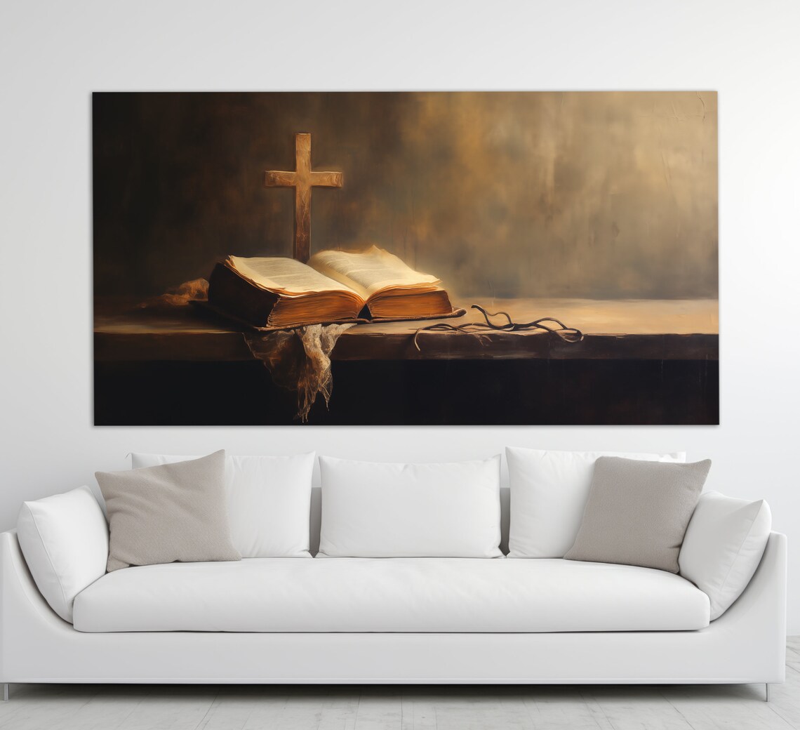 Holy Bible, Vintage Oil-Painting Style Art Print - Image 4