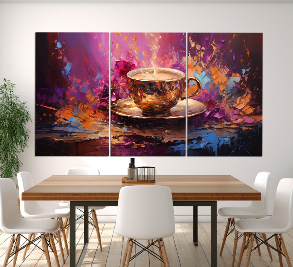 Coffee Wall Art Abstract Cup Of Coffee Print Kitchen Poster Kitchen Wall Decor Cafe Wall Decor Coffee Painting Coffee Print - Image 3
