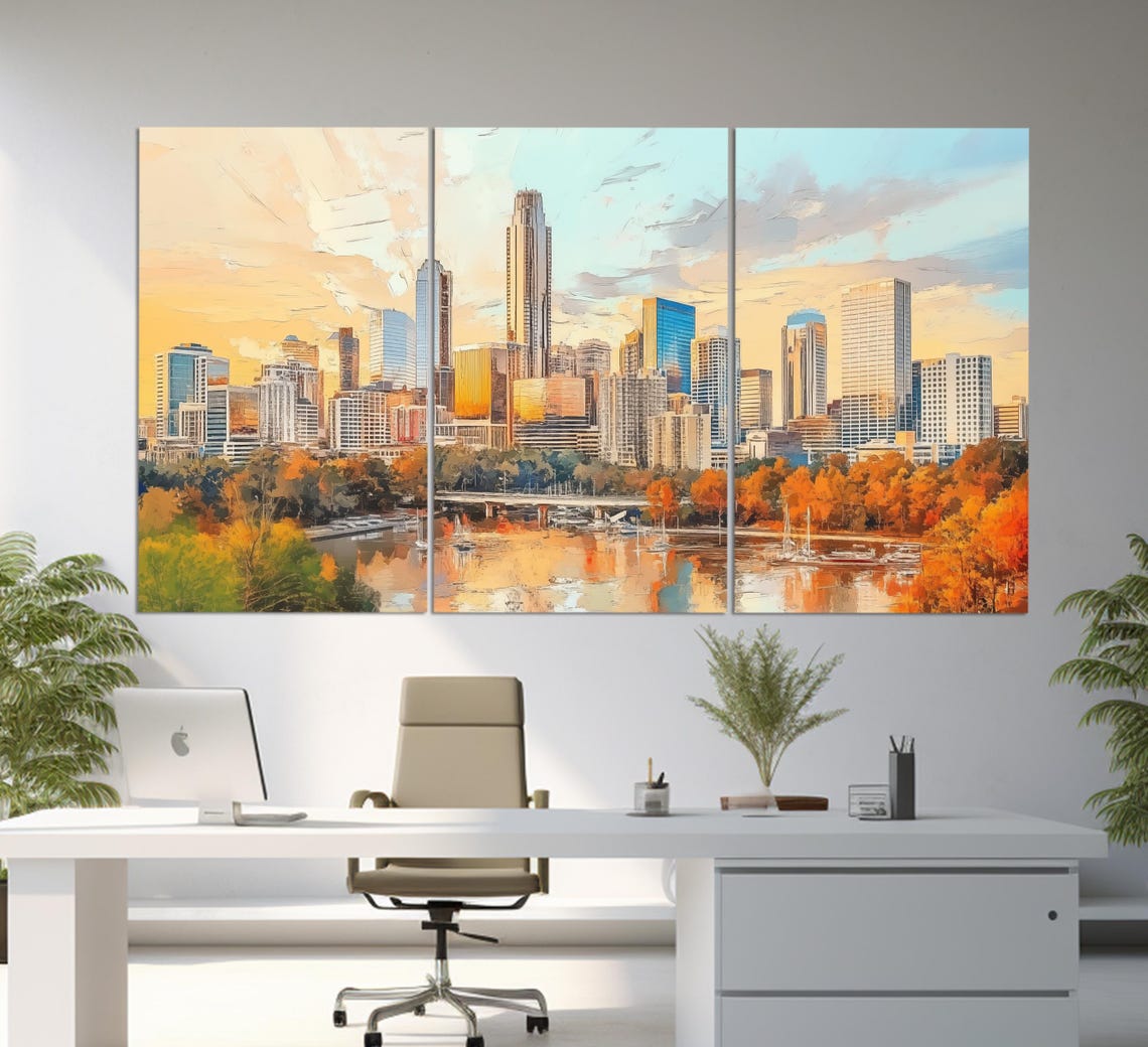 Abstract Atlanta Print In An Oil Painting Style Atlanta Painting Atlanta Wall Art Neutral Colors Atlanta Poster Georgia Wall Art - Image 3
