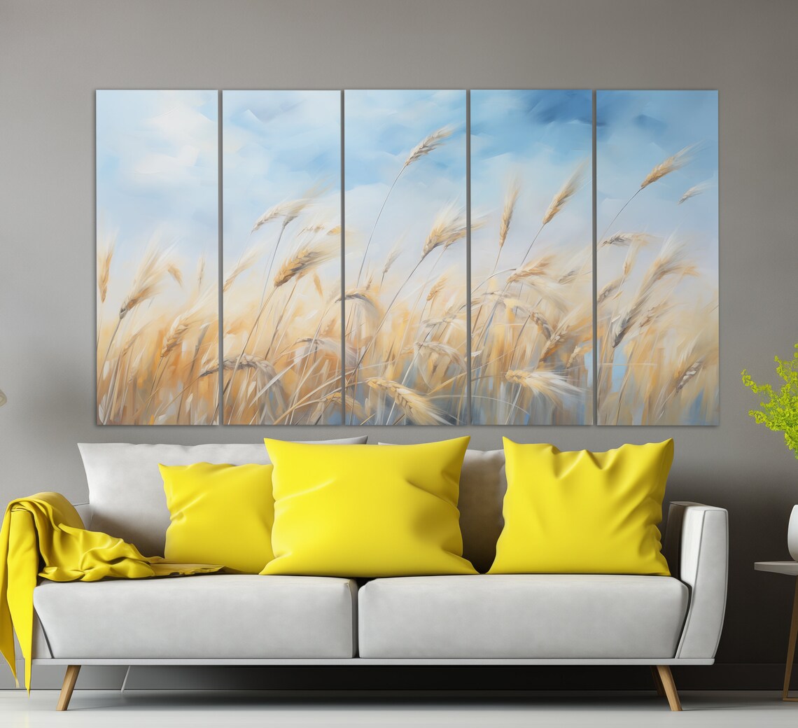 Abstract Wheat Field Art Print, Farmhouse Neutral - Image 5