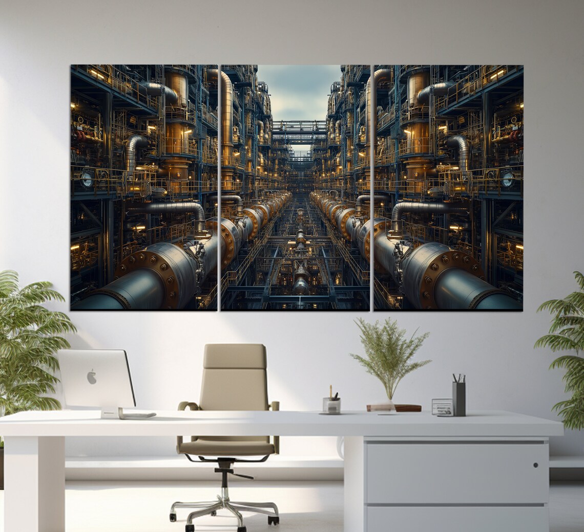 Industrial Abstract Factory Art Print, Engineer Office - Image 2