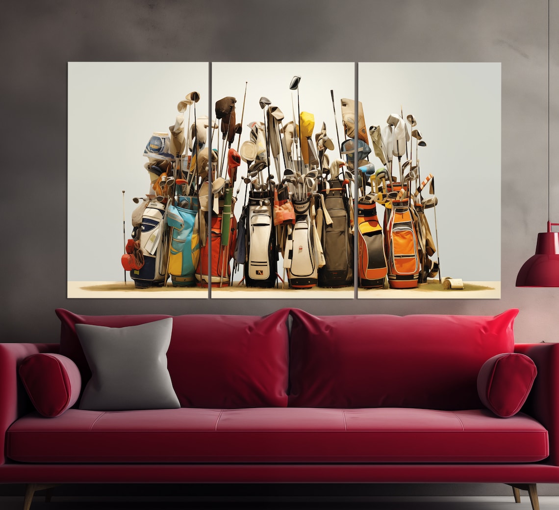 Golf Clubs Abstract Art Print, Golf Wall Decor - Image 2
