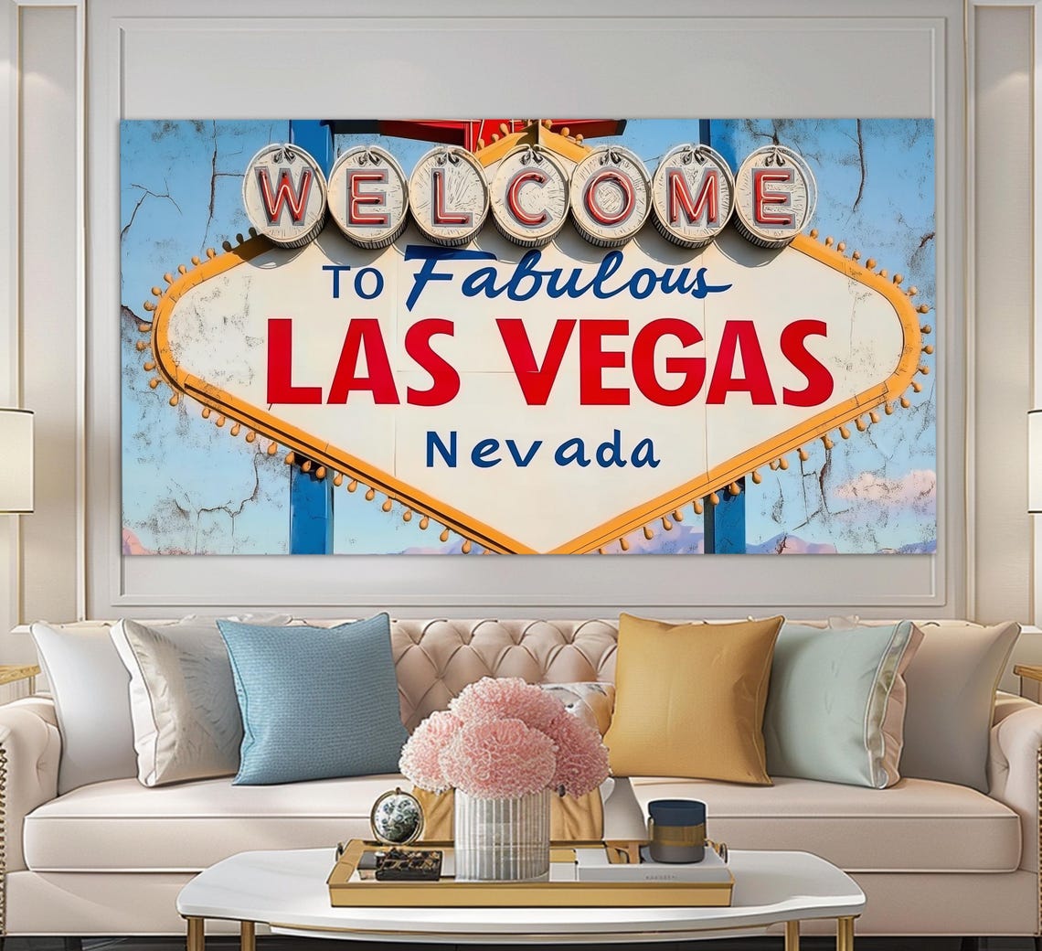 Welcome To Las Vegas Print Abstract Las Vegas Wall Art Las Vegas Sign Las Vegas Painting Las Vegas Art - Image 3