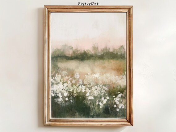 Spring Landscape Vintage Cottagecore Art Print