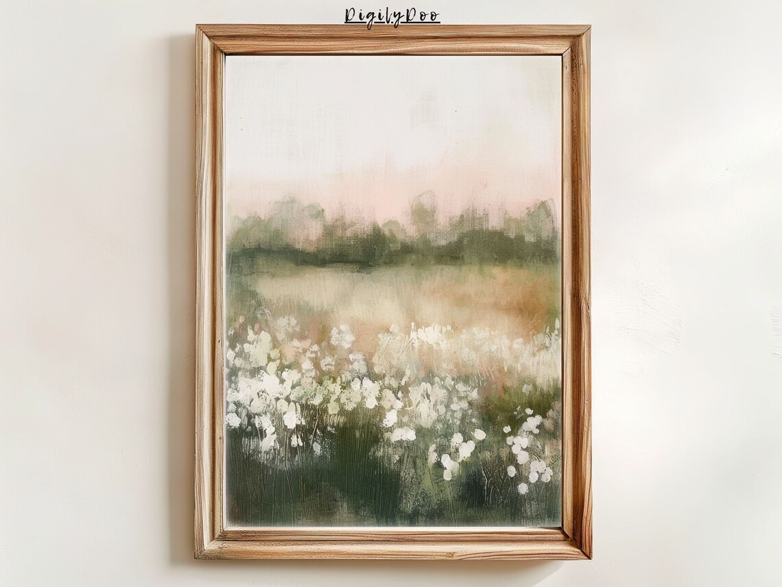 Spring Landscape Vintage Cottagecore Art Print
