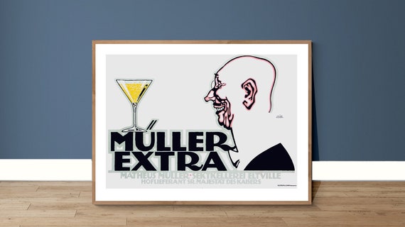 Mller Extra Biere Vintage Fooddrink Poster Poster Paper Or Print Gift Idea Wall Decor