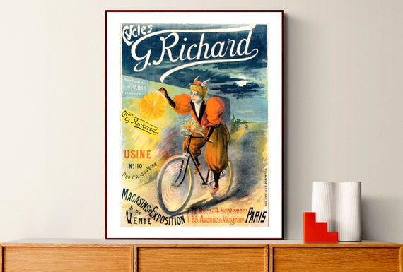Cycles G Richard Vintage Bicycle Poster Sport Poster Retro Poster Gift Idea Wall Decor