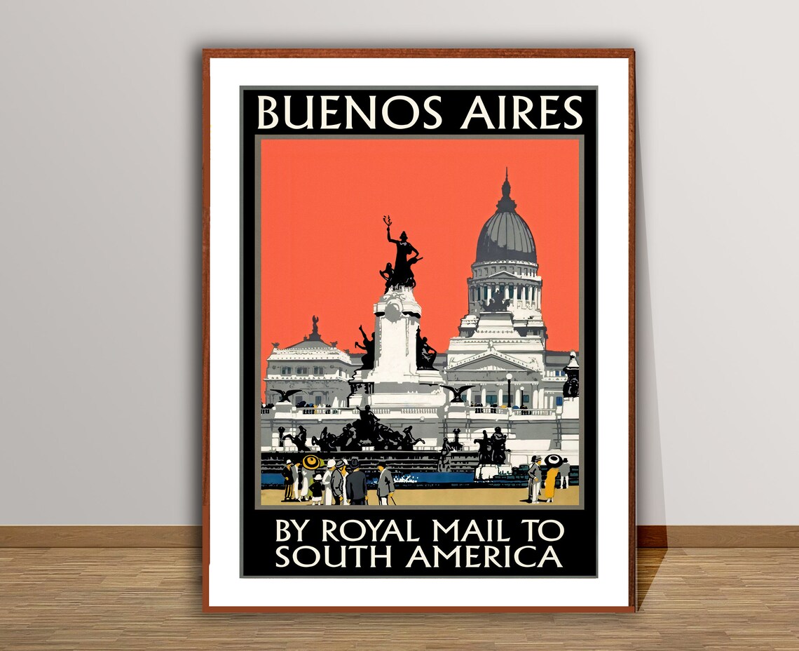 Buenos Aires Argentina Vintage Travel Poster