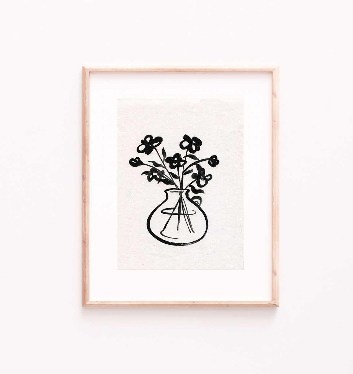 Minimalist Flower Print, Black and White Boho Art Print - Image 3