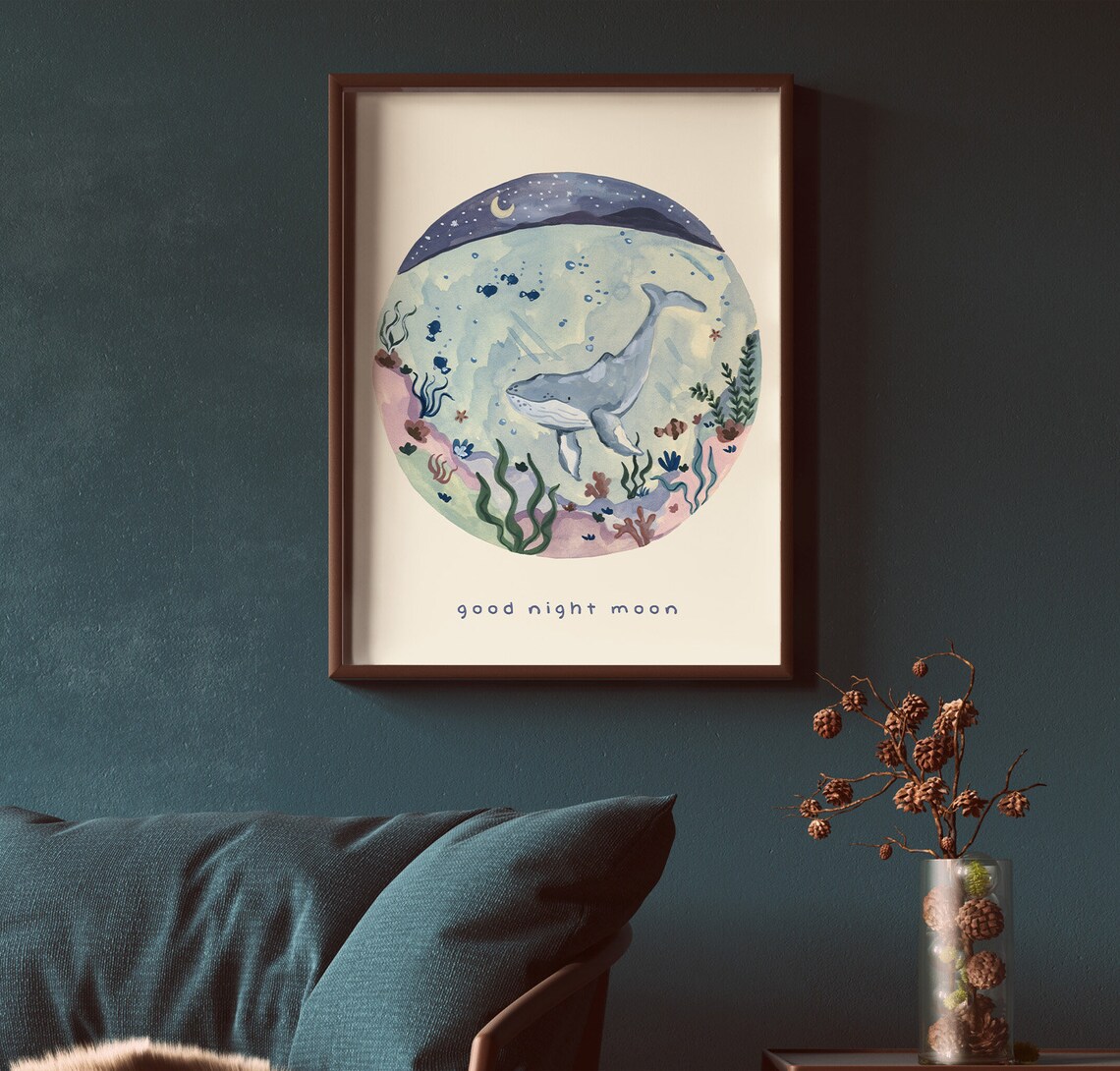 Good Night Moon Ocean Nursery Wall Art Print - Image 2