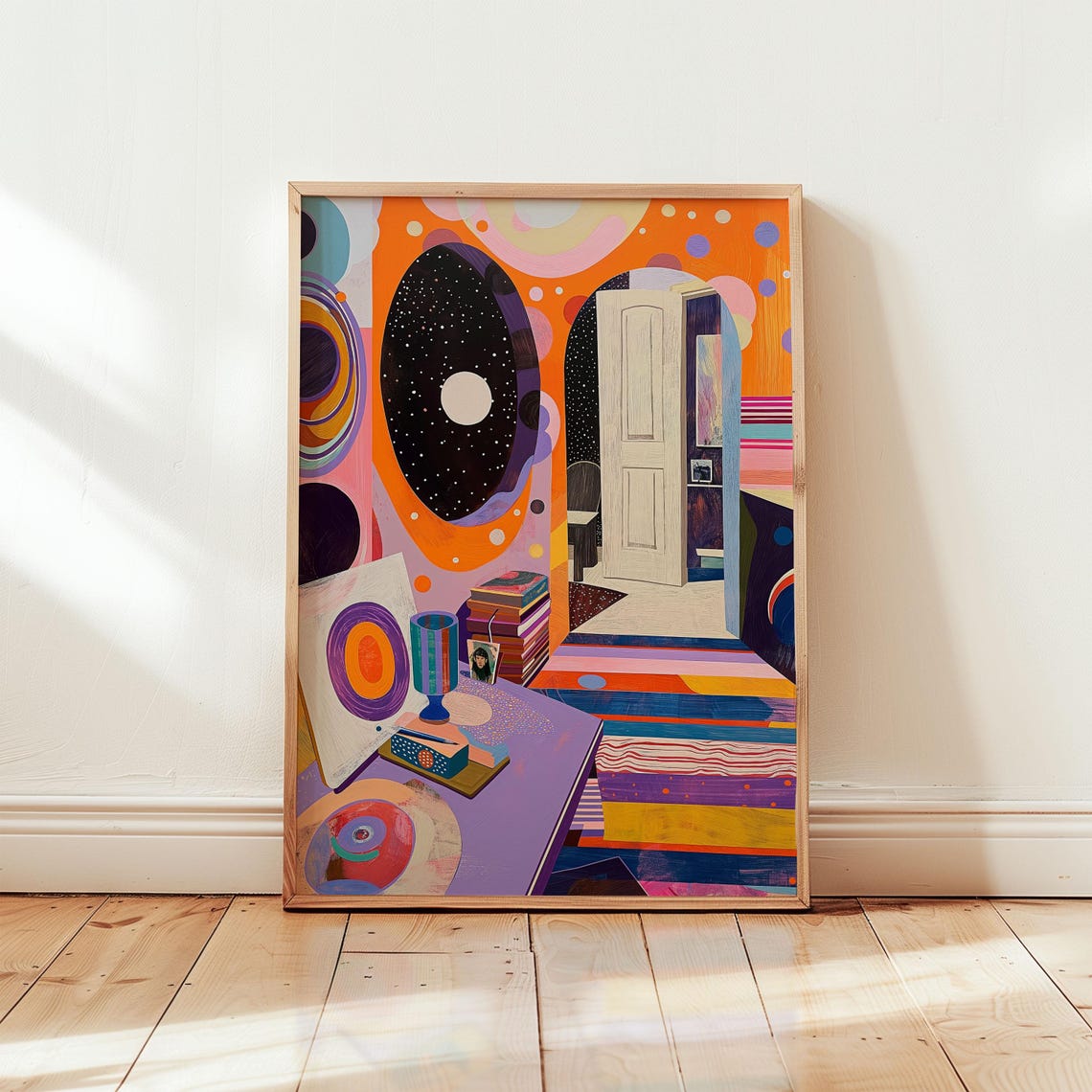 Surreal Dreamy Interior Cosmic Doorway Maximalist Fantasy Art Poster
