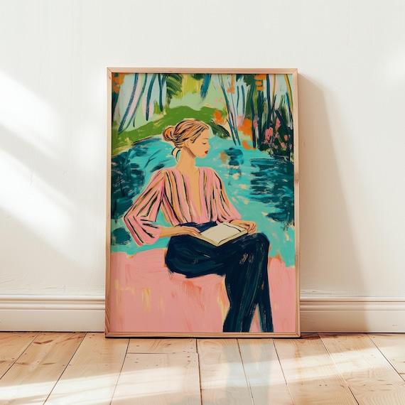 Feminine Vibrant Art Print Maximalist Wall Decor Preppy Retro Eclectic Feminist Poster Bold Colorful Artwork For Trendy Interiors