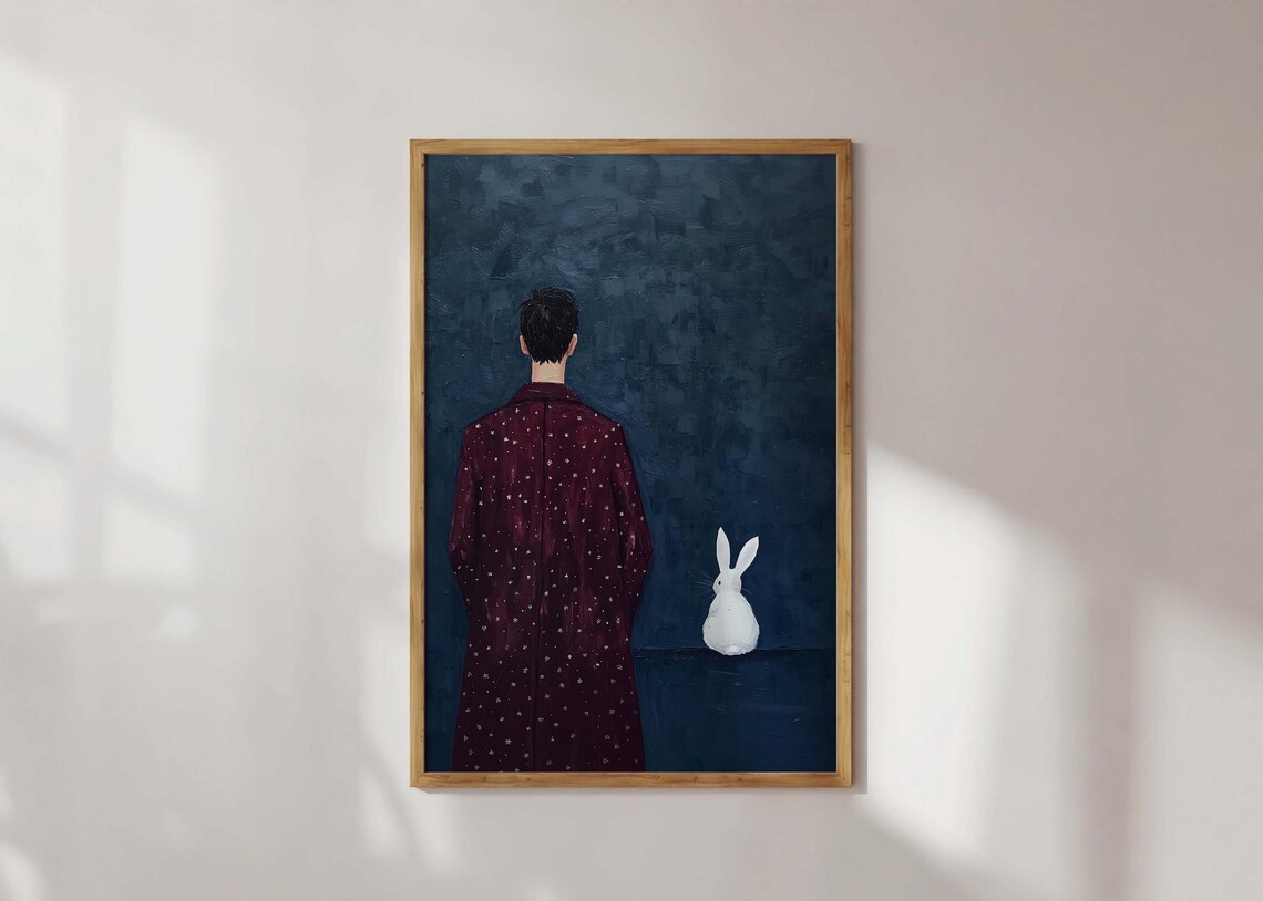 Whimsical Rabbit Art Print, Modern Farmhouse Decor