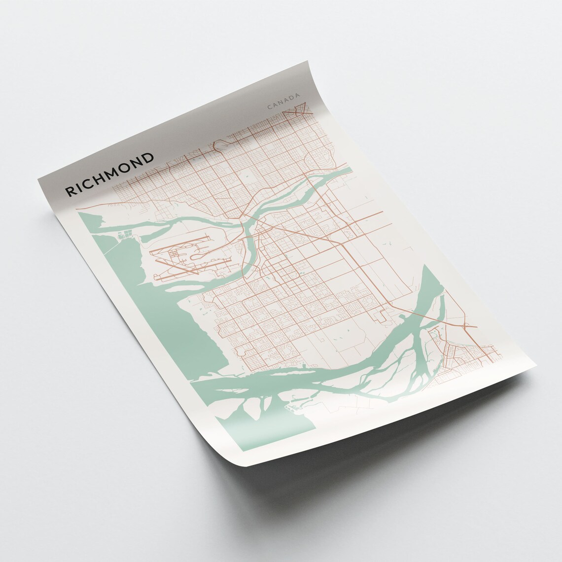 Richmond Canada Minimalist City Street Map Art Poster Home Decor - Image 2