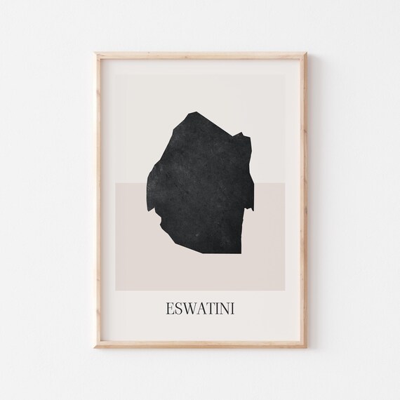 Eswatini Map Poster Print Minimalist Boho Wall Art Decor For Home Or Gift