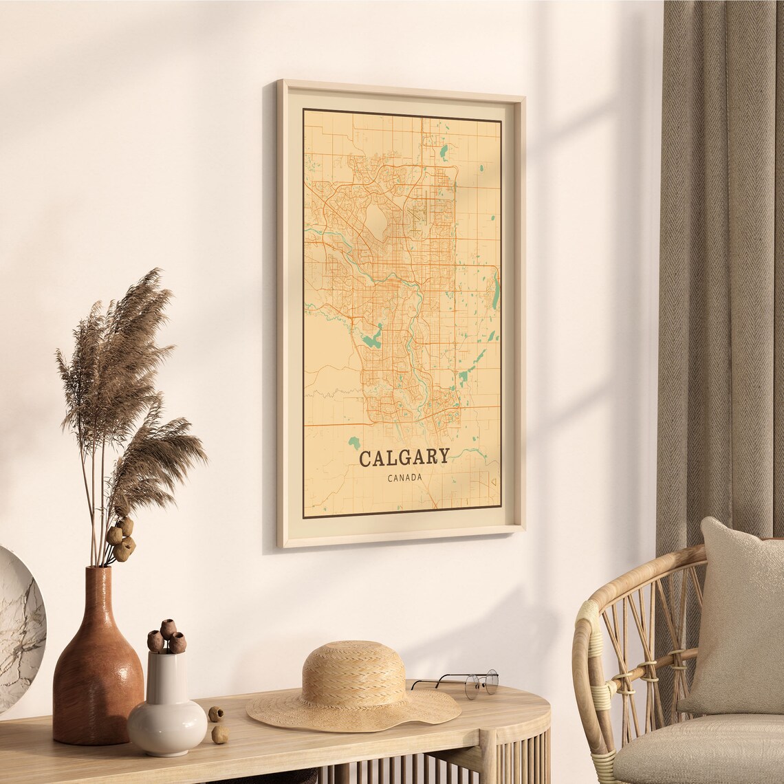 Calgary Canada Vintage Street Map City Art Poster Home Decor Gift - Image 3