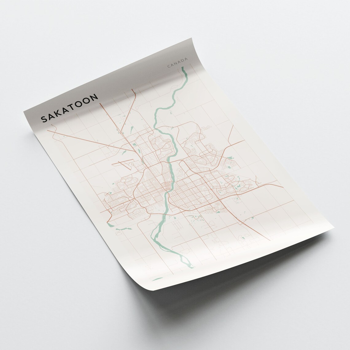 Sakatoon Canada Minimalist Street Map City Art Poster Home Decor - Image 3