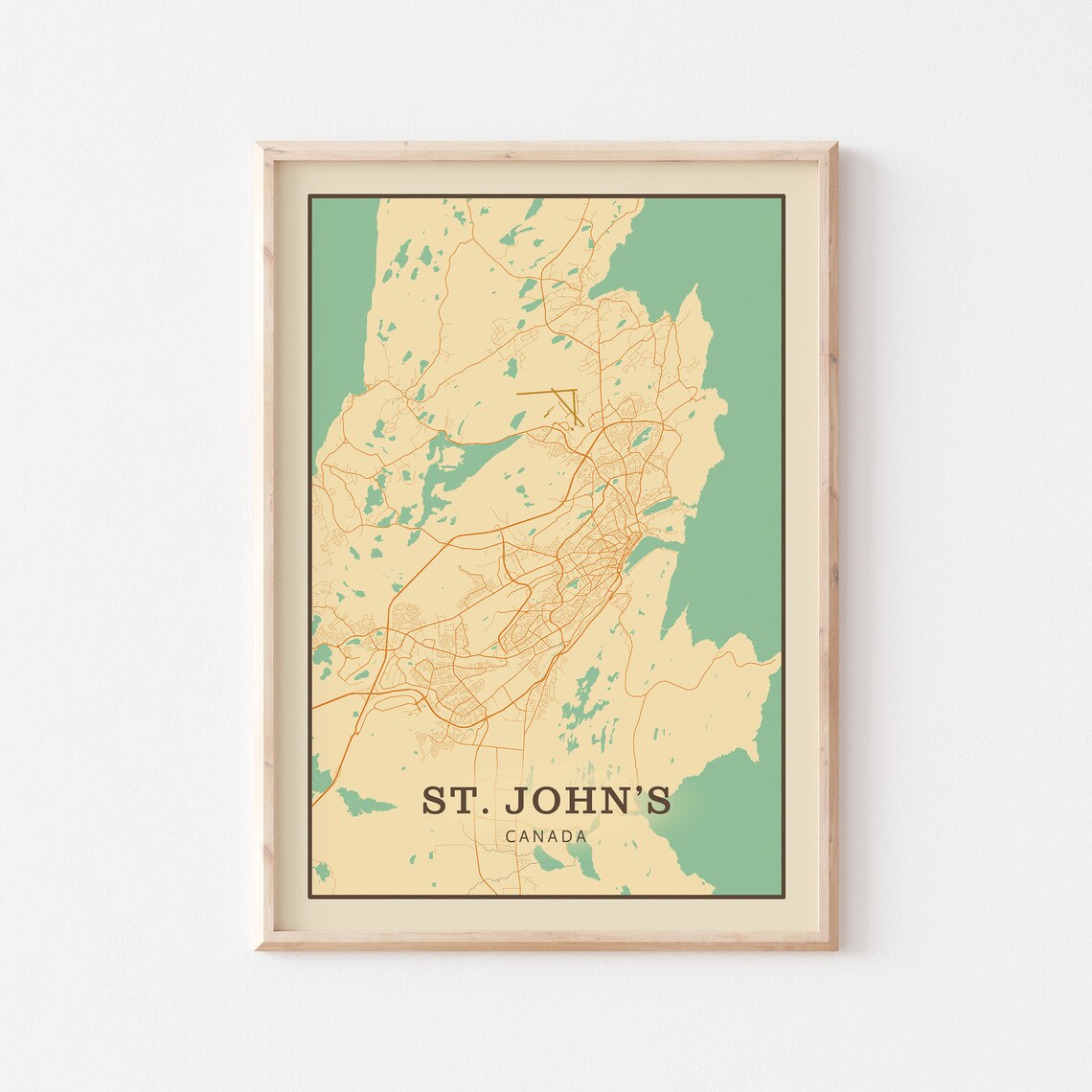 St. John's Canada Vintage Street Map City Art Poster Home Decor Gift