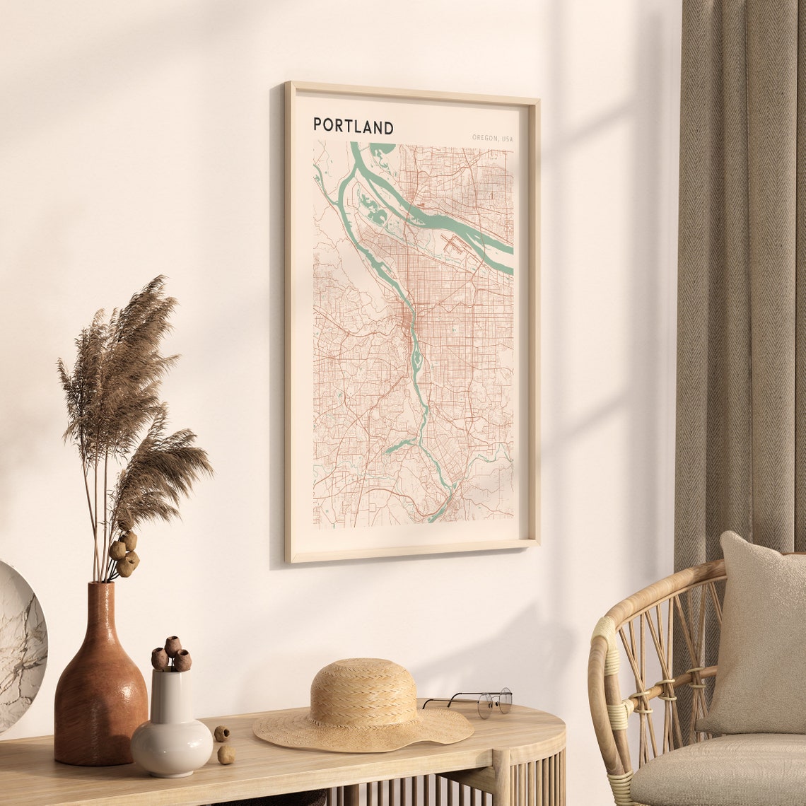 Portland Map Poster Portland Poster Portland Print Portland Wall Art Portland Street Map Portland Map Print Portland Oregon - Image 3