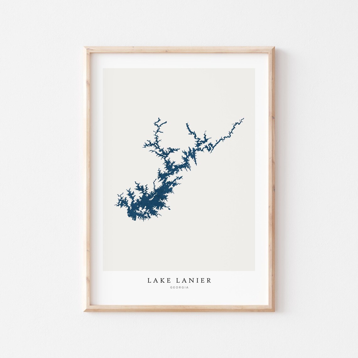 Lake Lanier Map Poster, Georgia Wall Art Print