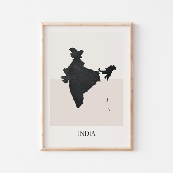India Map Poster Print Minimalist Boho Wall Art Decor For Home Or Gift