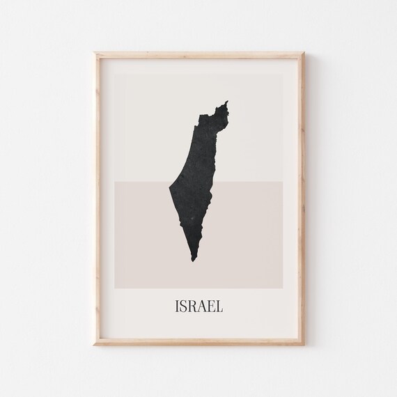 Israel Map Poster Print Minimalist Boho Wall Art Decor For Home Or Gift