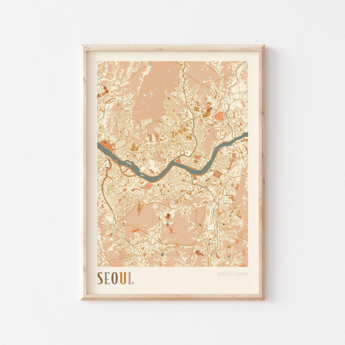 Seoul Map Poster Seoul Wall Art Seoul City Map Map Of Seoul Seoul Map Print Seoul Travel Print Seoul South Korea Boho Wall Art