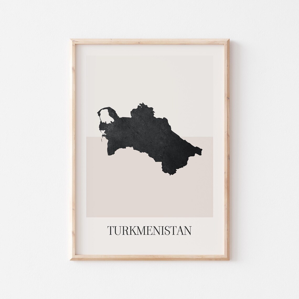 Turkmenistan Map Poster Print Minimalist Boho Wall Art Decor For Home Or Gift