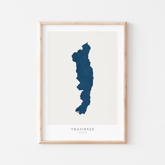 Traunsee Print Poster Art Lake Wall Map House Gift Austria